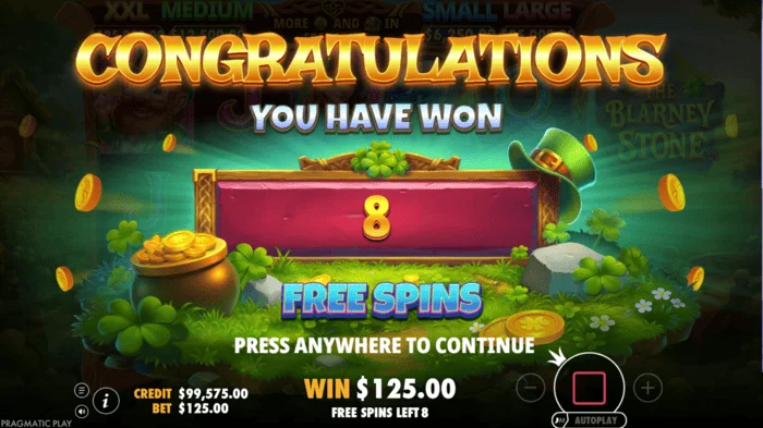 The Blarney Stone - start van de Free Spins-ronde